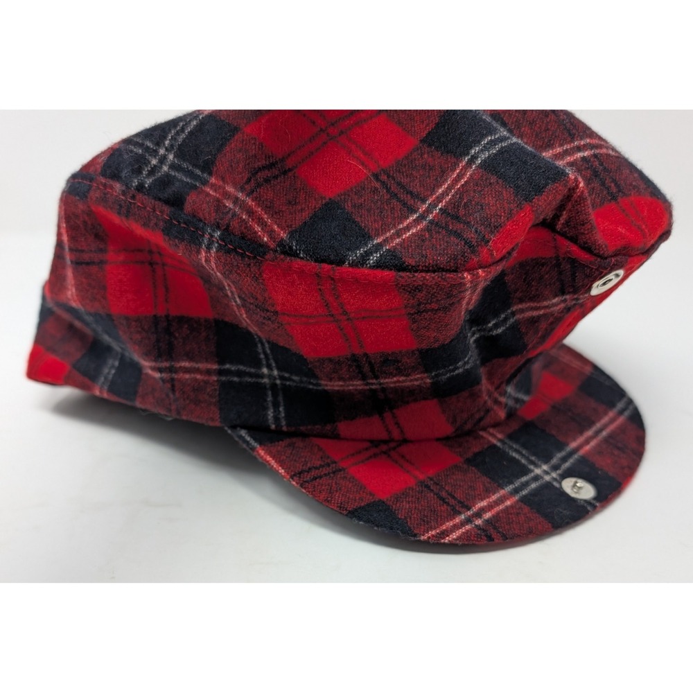Pendleton Wool Plaid Flat Cap Hat Extra Large Red… - image 4